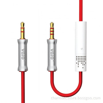Professional Vehicle Audio Cable Built-in Microphone, Coiled Cable, 1.0 Meter